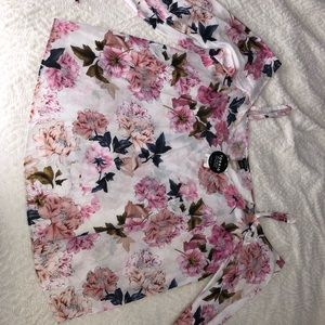 Torrid Chiffon Cold-Shoulder blouse Sz3